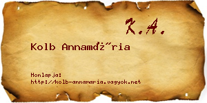 Kolb Annamária névjegykártya